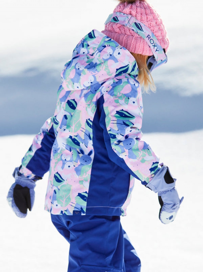 Girls' Roxy Snowy Tale Technical Snowboard Jackets | 62391-FCRB