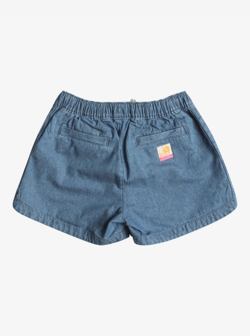 Girls' Roxy Una Mattina Denim Denim Shorts | 09418-YPTB