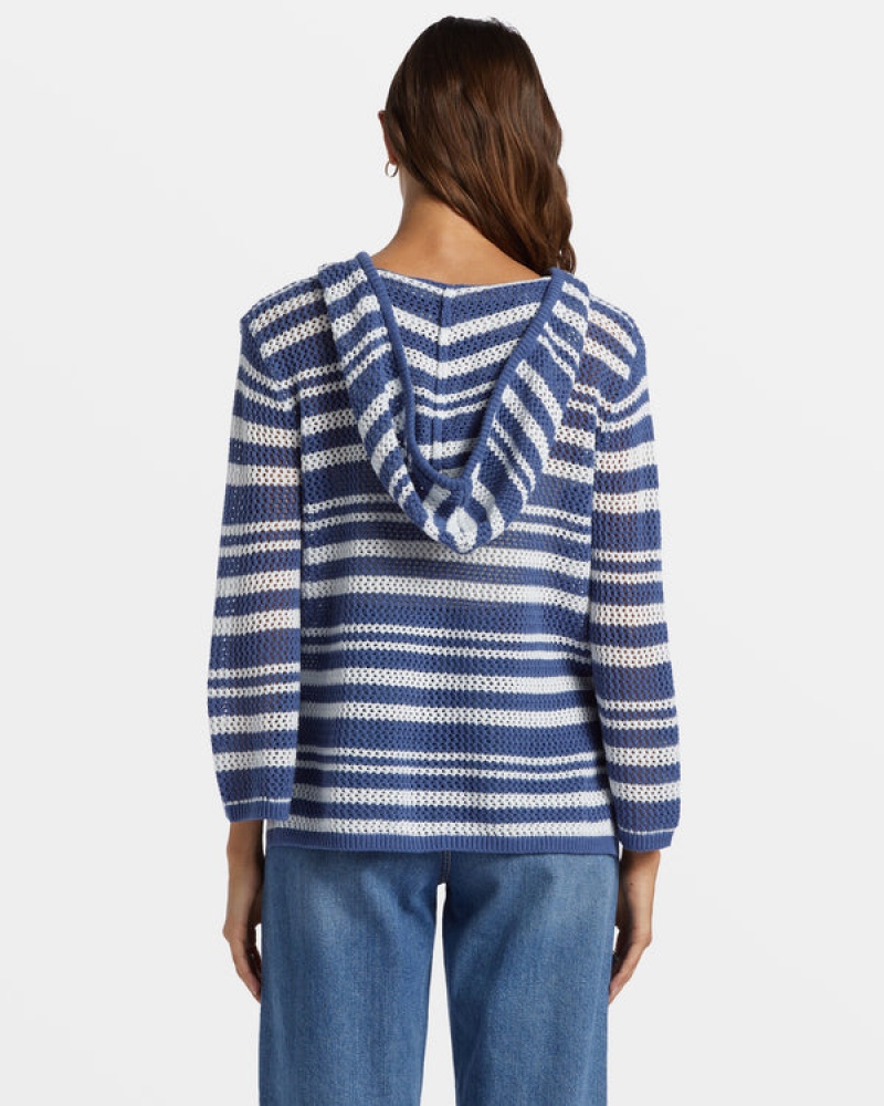 Roxy After Beach Break Stripe V-Neck Sweaters | 32506-KZIO