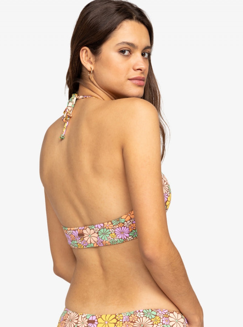 Roxy All About Sol Bandeau Bikini Tops | 37495-GJCR