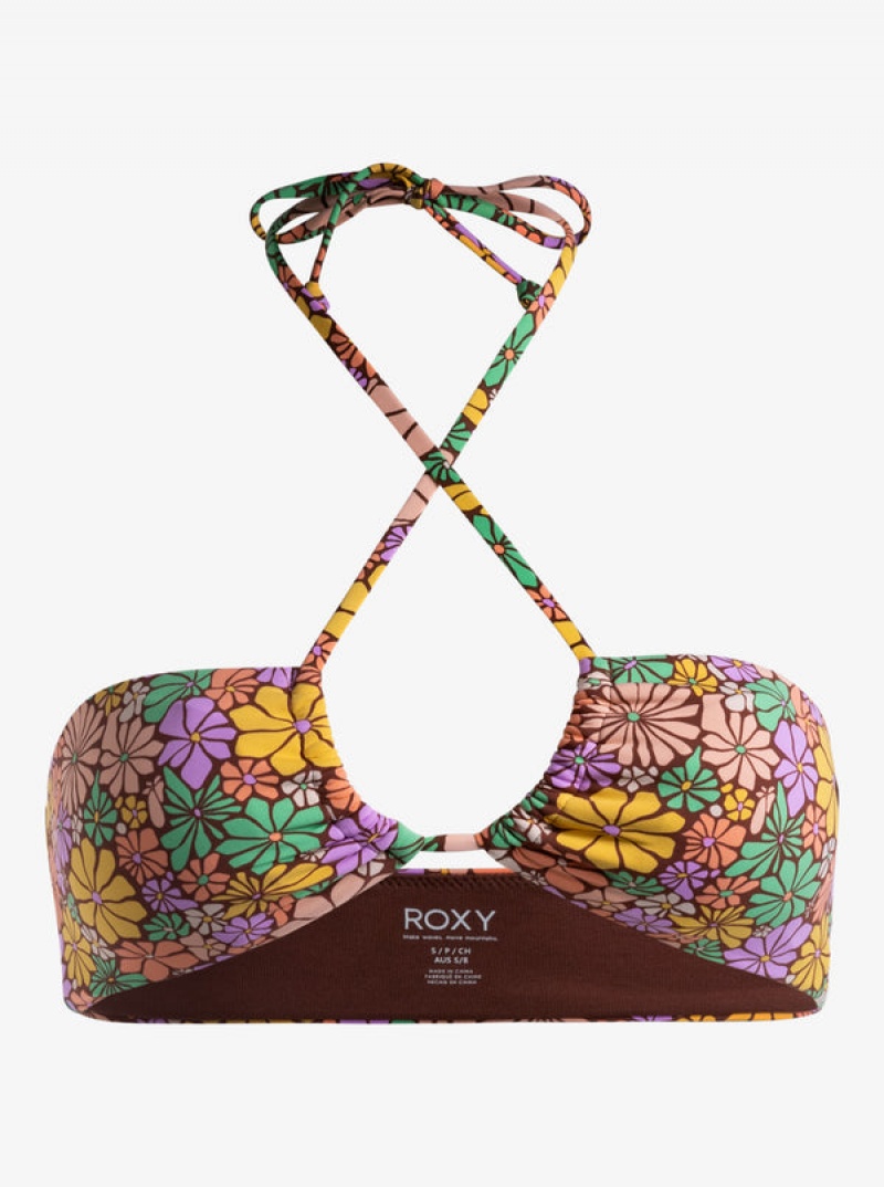 Roxy All About Sol Bandeau Bikini Tops | 37495-GJCR