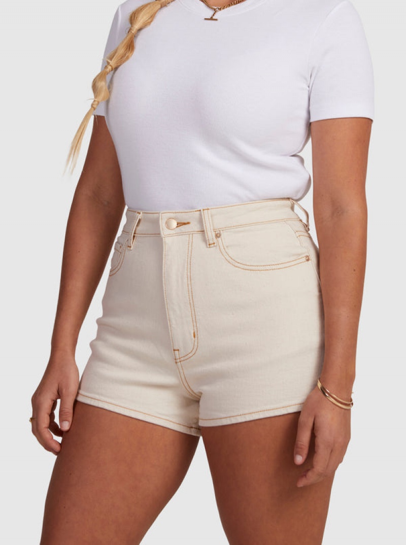 Roxy Chlo Natural Denim Shorts | 90834-HRZX