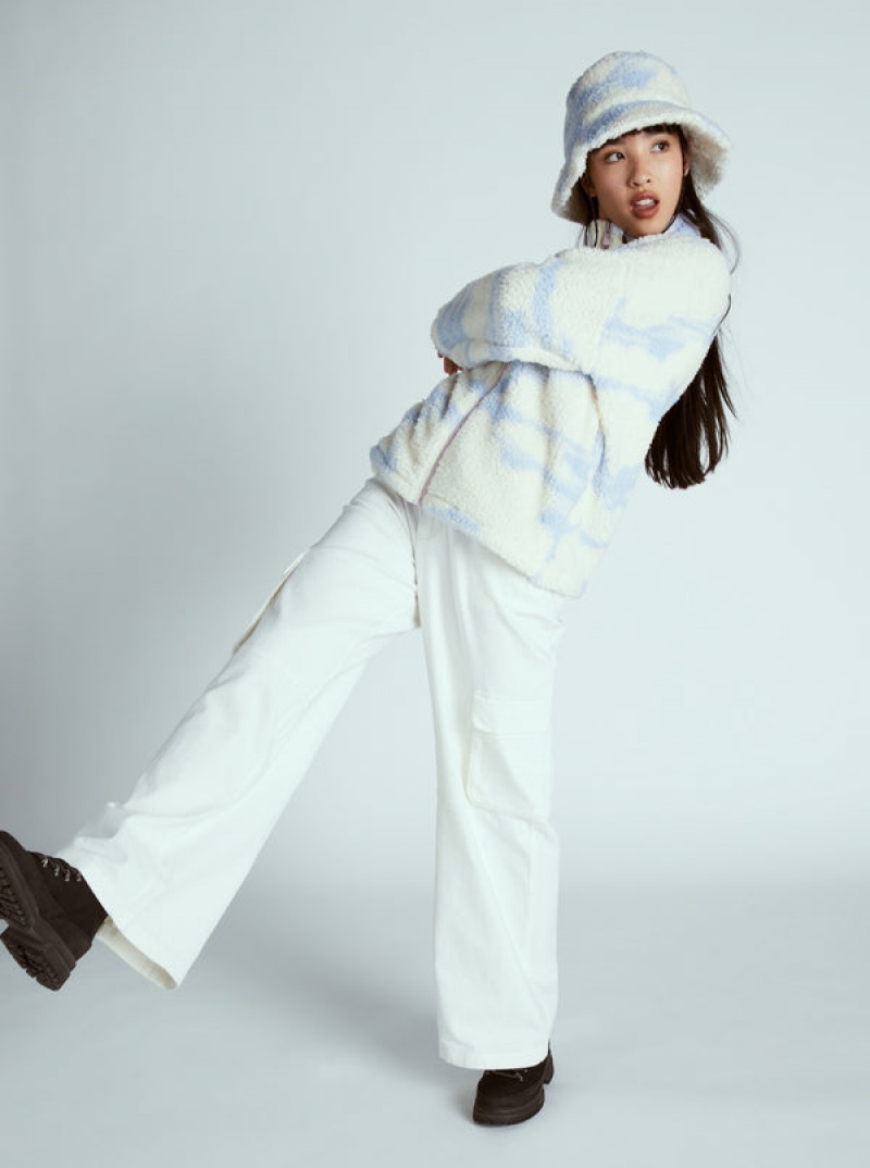 Roxy Chloe Kim In The Clouds Sherpa Full-Zip Fleece Hoodie | 37856-ILBU