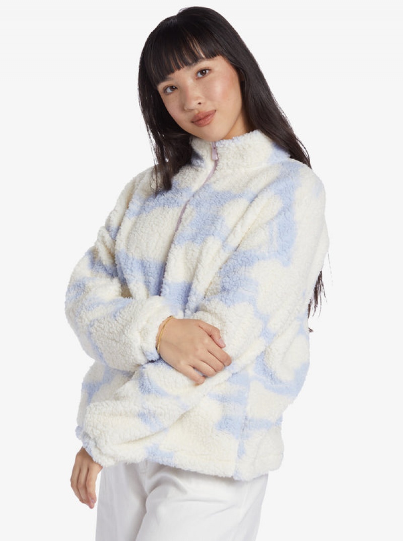 Roxy Chloe Kim In The Clouds Sherpa Full-Zip Fleece Hoodie | 37856-ILBU