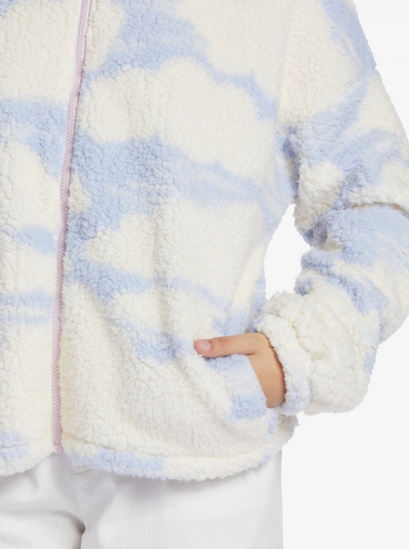 Roxy Chloe Kim In The Clouds Sherpa Full-Zip Fleece Hoodie | 37856-ILBU