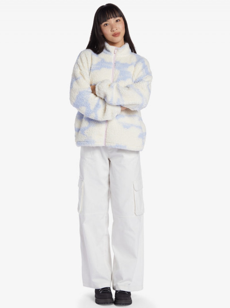 Roxy Chloe Kim In The Clouds Sherpa Full-Zip Fleece Hoodie | 37856-ILBU