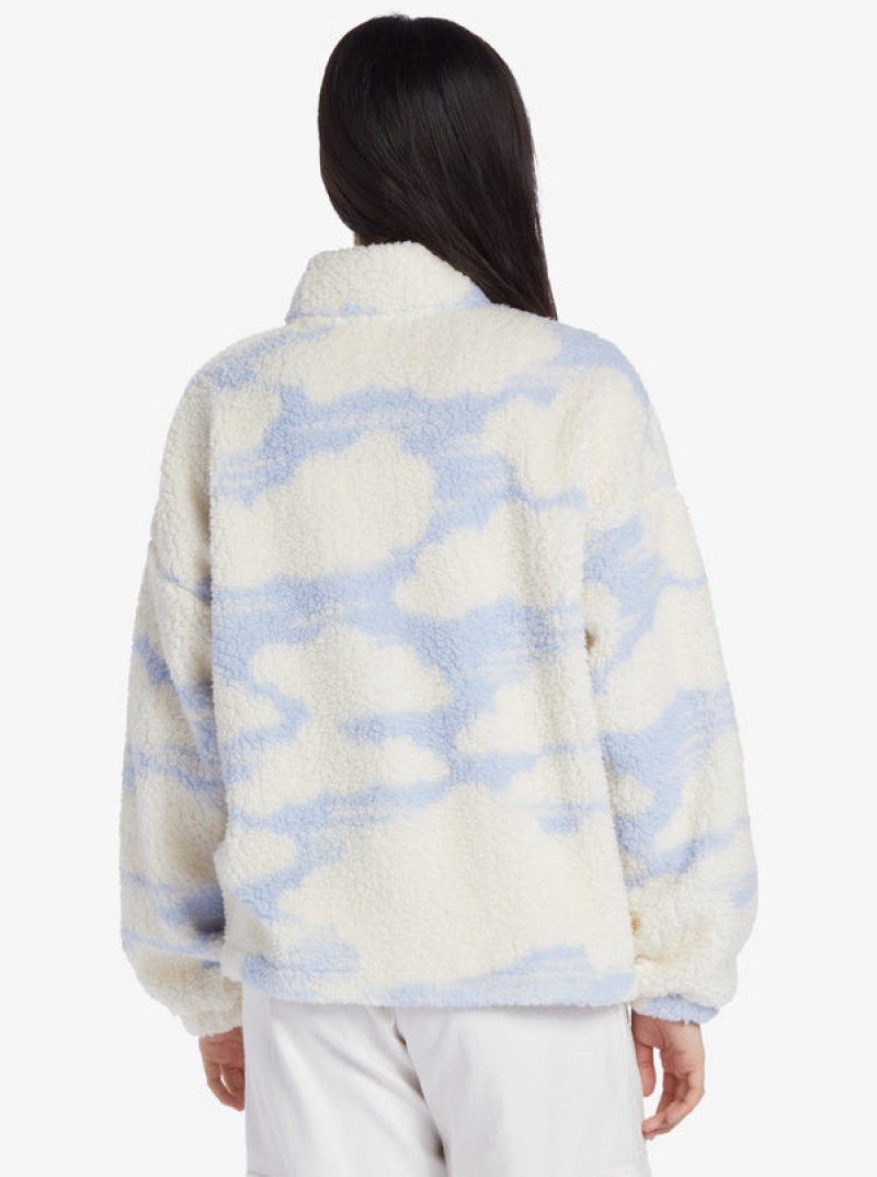 Roxy Chloe Kim In The Clouds Sherpa Full-Zip Fleece Hoodie | 37856-ILBU