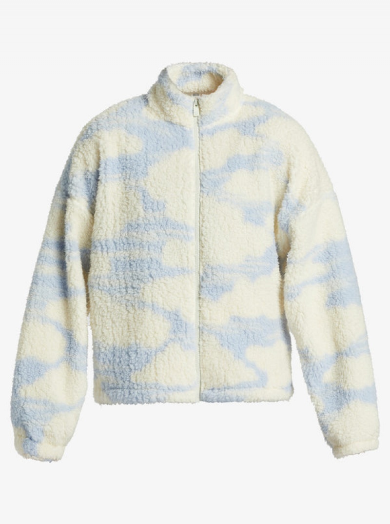 Roxy Chloe Kim In The Clouds Sherpa Full-Zip Fleece Hoodie | 37856-ILBU