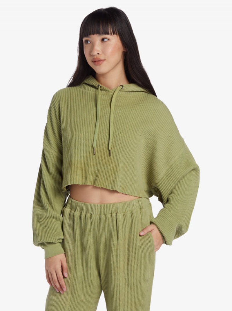 Roxy Chloe Kim Off Duty Crop Hoodie | 69432-MRWC