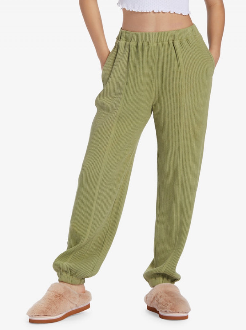 Roxy Chloe Kim Off Duty Waffle Pants | 06891-LQGR