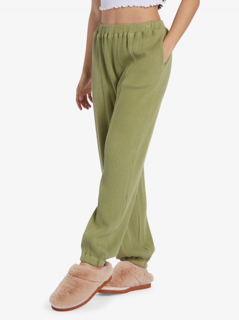 Roxy Chloe Kim Off Duty Waffle Pants | 06891-LQGR