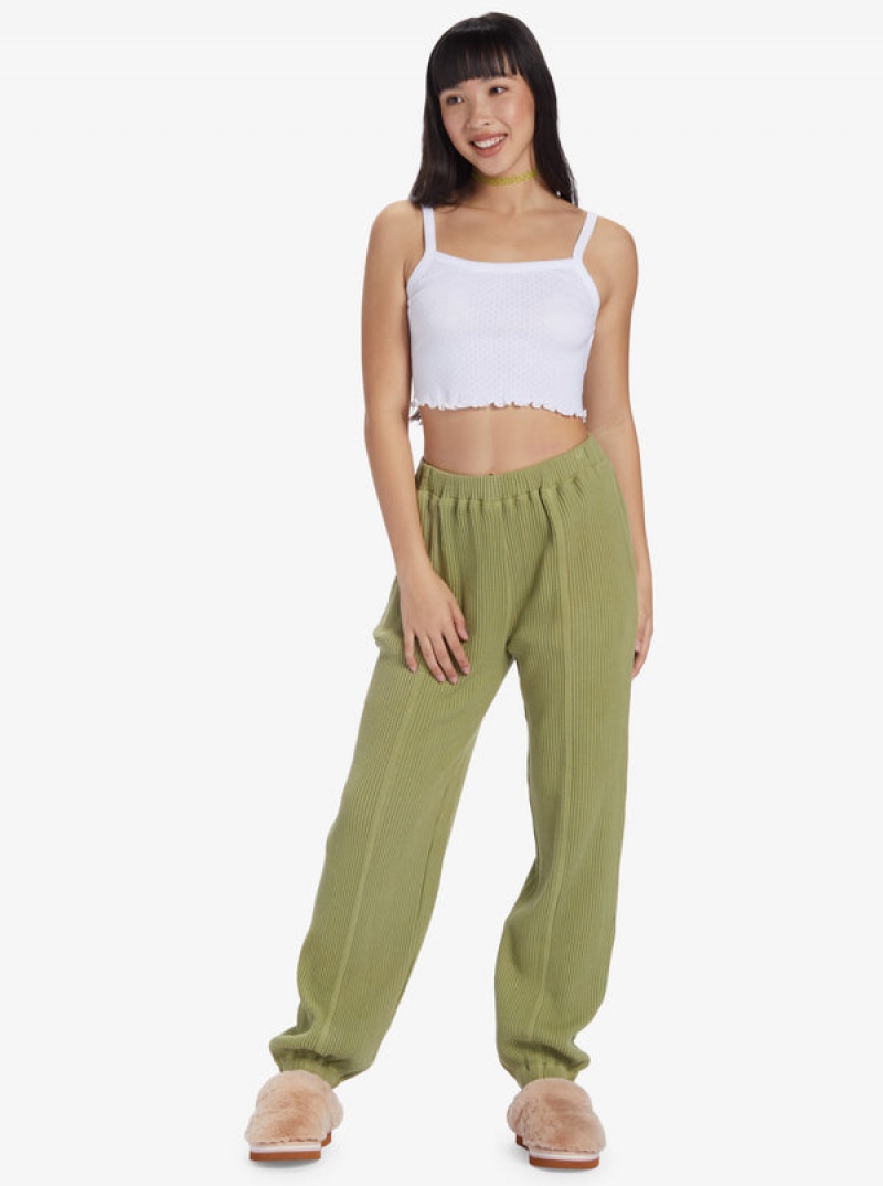 Roxy Chloe Kim Off Duty Waffle Pants | 06891-LQGR