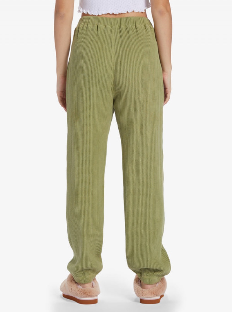 Roxy Chloe Kim Off Duty Waffle Pants | 06891-LQGR