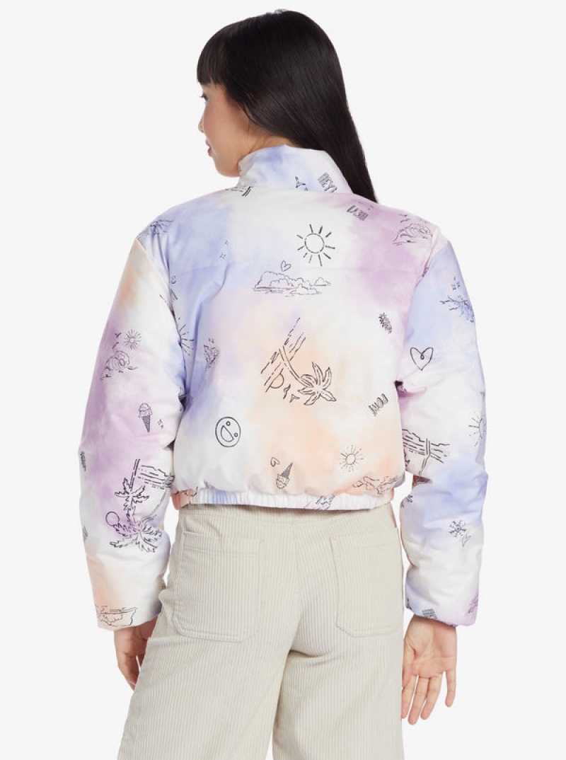 Roxy Chloe Kim Reversible Puffer Bomber Jackets | 78432-YMTC