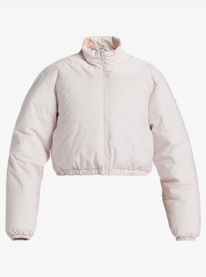 Roxy Chloe Kim Reversible Puffer Bomber Jackets | 78432-YMTC