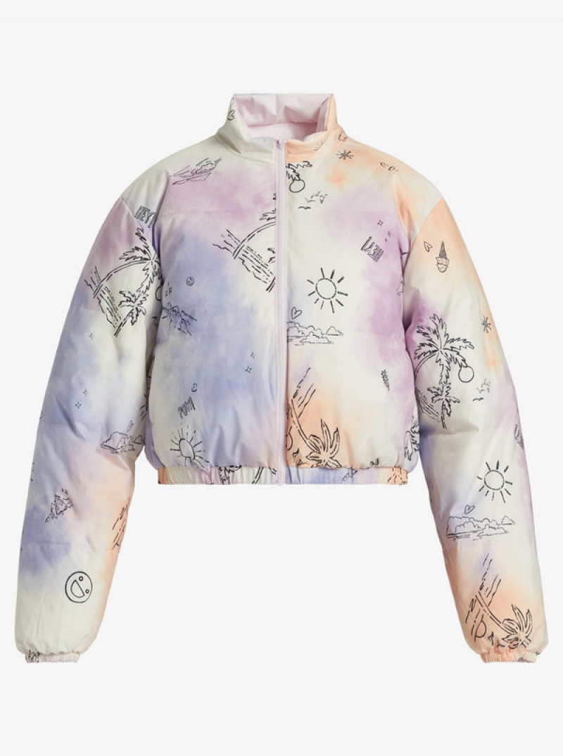 Roxy Chloe Kim Reversible Puffer Bomber Jackets | 78432-YMTC