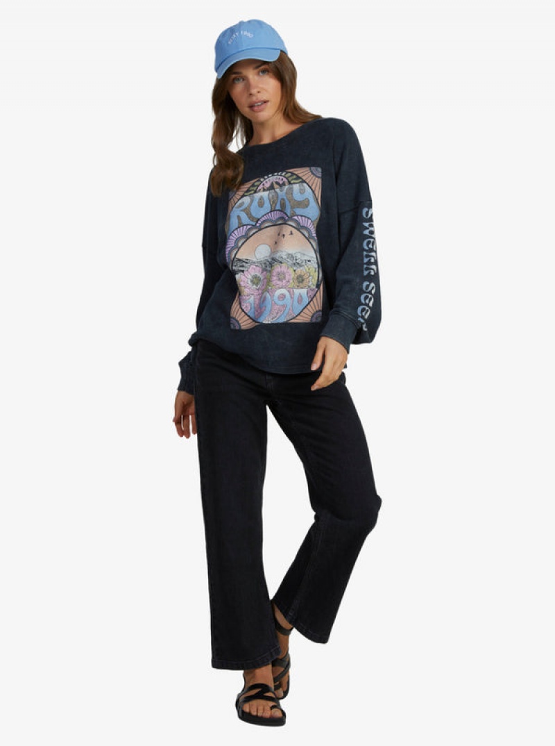 Roxy East Side Long-Sleeve Crew Neck Loungewear | 13602-BOJL