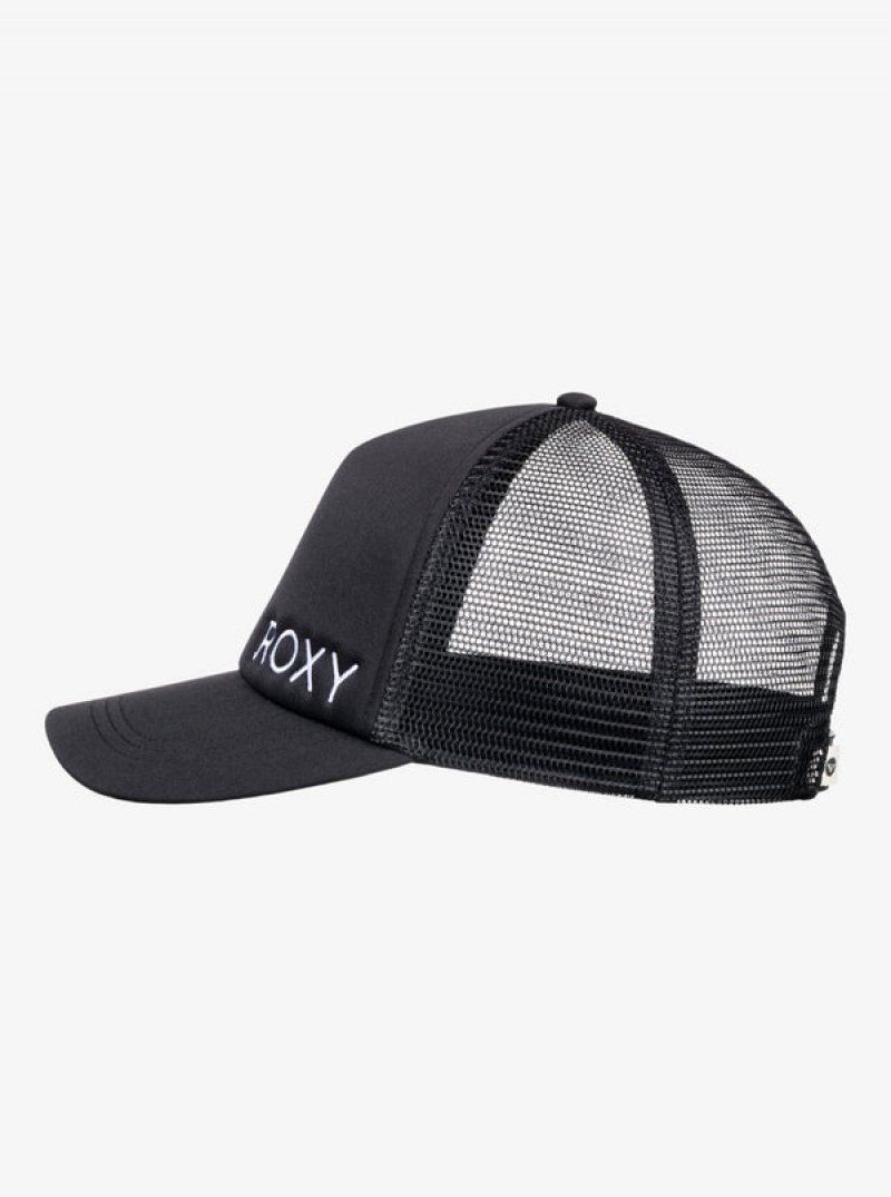 Roxy Finishline 2 Black Trucker Hats | 61578-YTIE