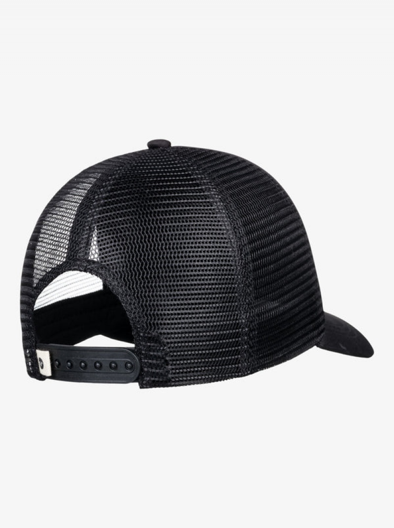 Roxy Finishline 2 Black Trucker Hats | 61578-YTIE