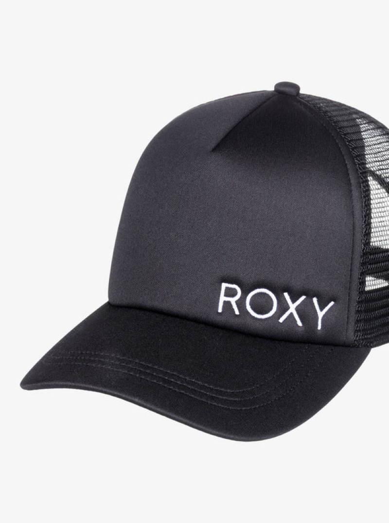 Roxy Finishline 2 Black Trucker Hats | 61578-YTIE