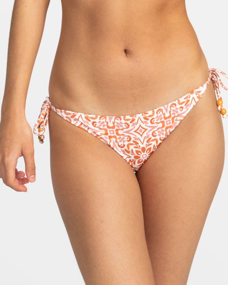 Roxy Fresco Tile Moderate Side Tie Bikini Bottoms | 93258-OBMU