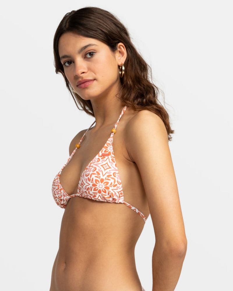 Roxy Fresco Tile Tiki Triangle Bikini Tops | 78159-CXAG