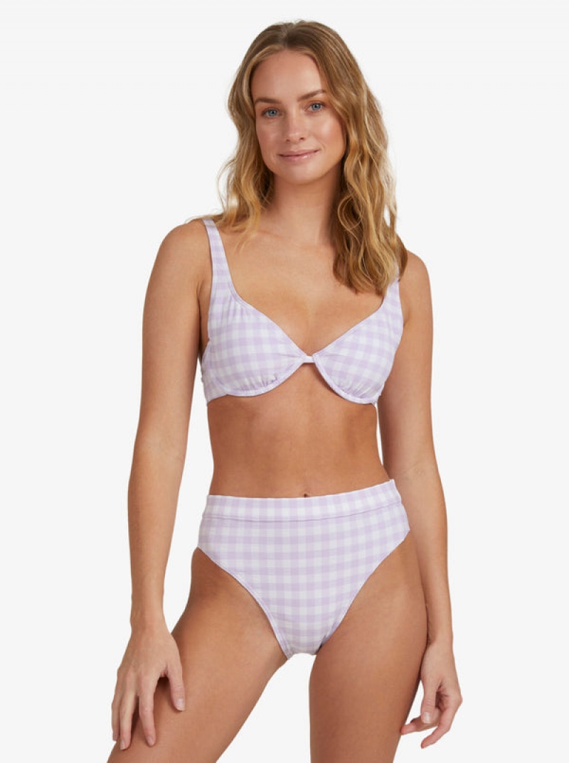 Roxy Heart The Check Moderate Coverage Bikini Bottoms | 29403-HBWU