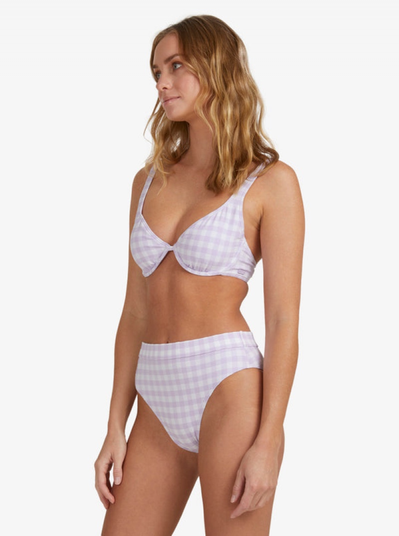 Roxy Heart The Check Moderate Coverage Bikini Bottoms | 29403-HBWU