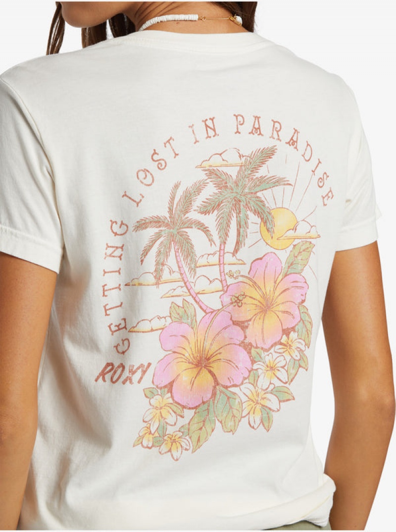 Roxy Hibiscus Paradise Boyfriend T-shirts | 69271-ZGOJ