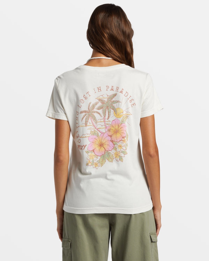 Roxy Hibiscus Paradise Boyfriend T-shirts | 69271-ZGOJ