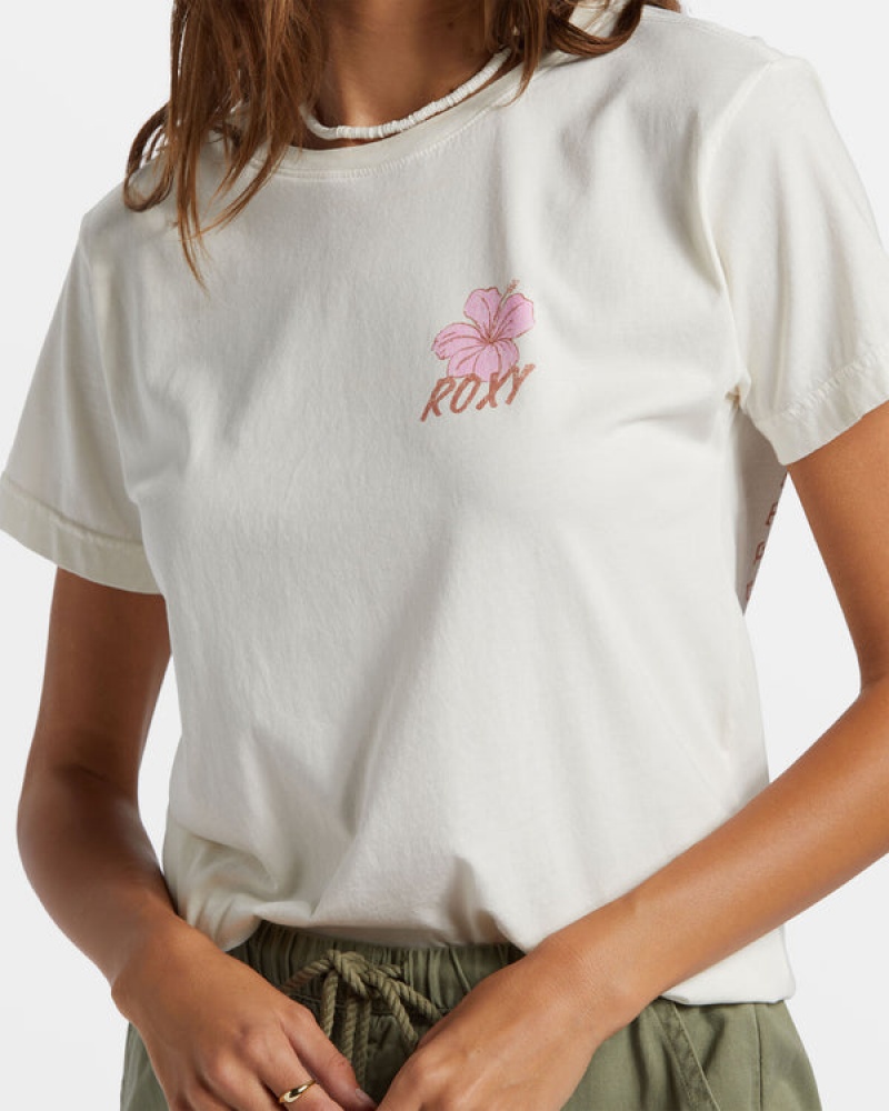 Roxy Hibiscus Paradise Boyfriend T-shirts | 69271-ZGOJ