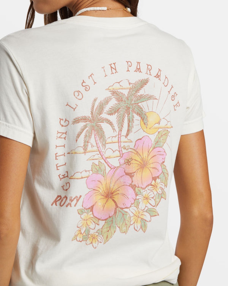 Roxy Hibiscus Paradise Boyfriend T-shirts | 69271-ZGOJ