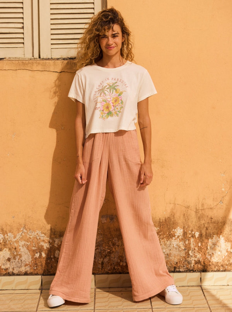 Roxy Hibiscus Paradise Cropped T-shirts | 56829-VPCK