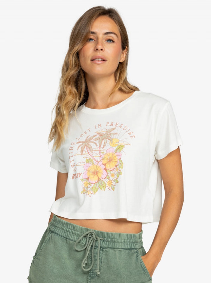 Roxy Hibiscus Paradise Cropped T-shirts | 56829-VPCK