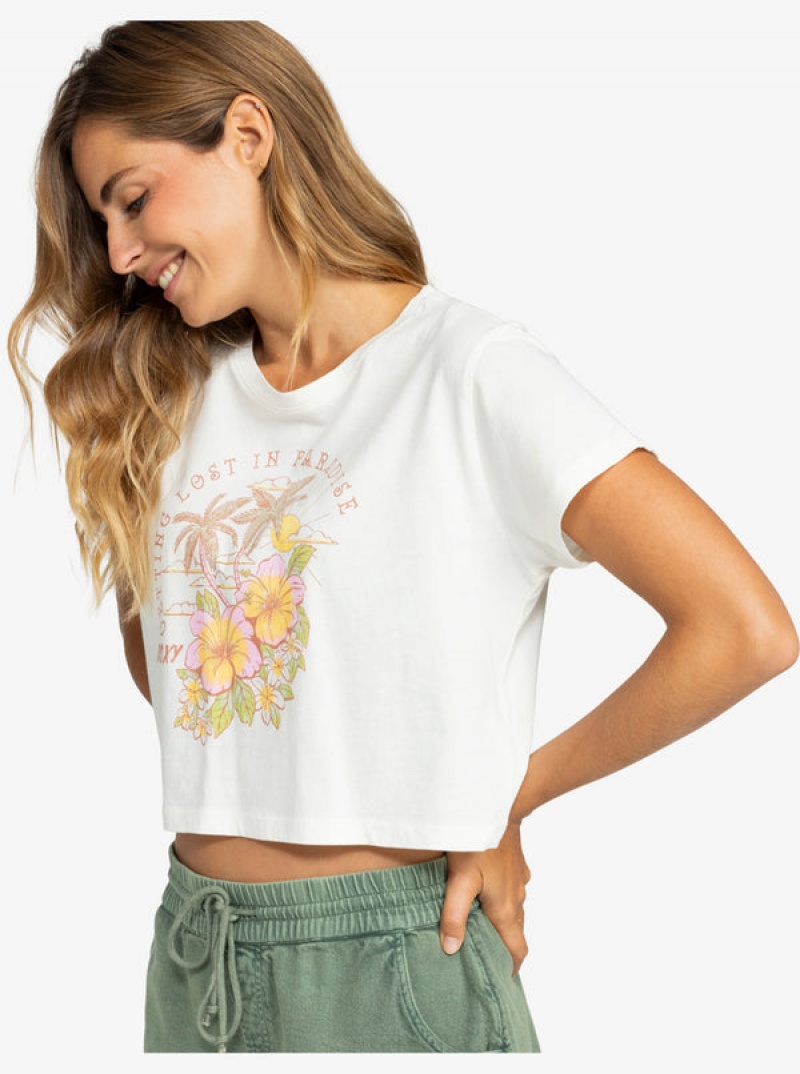 Roxy Hibiscus Paradise Cropped T-shirts | 56829-VPCK