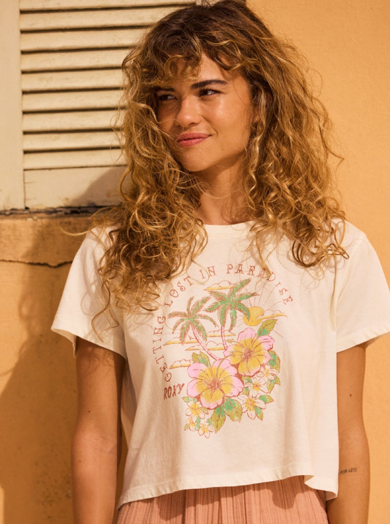 Roxy Hibiscus Paradise Cropped T-shirts | 56829-VPCK