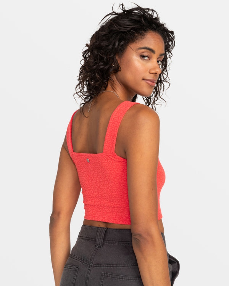 Roxy Hibiscus Roja Fitted Tanks | 03965-RXDE