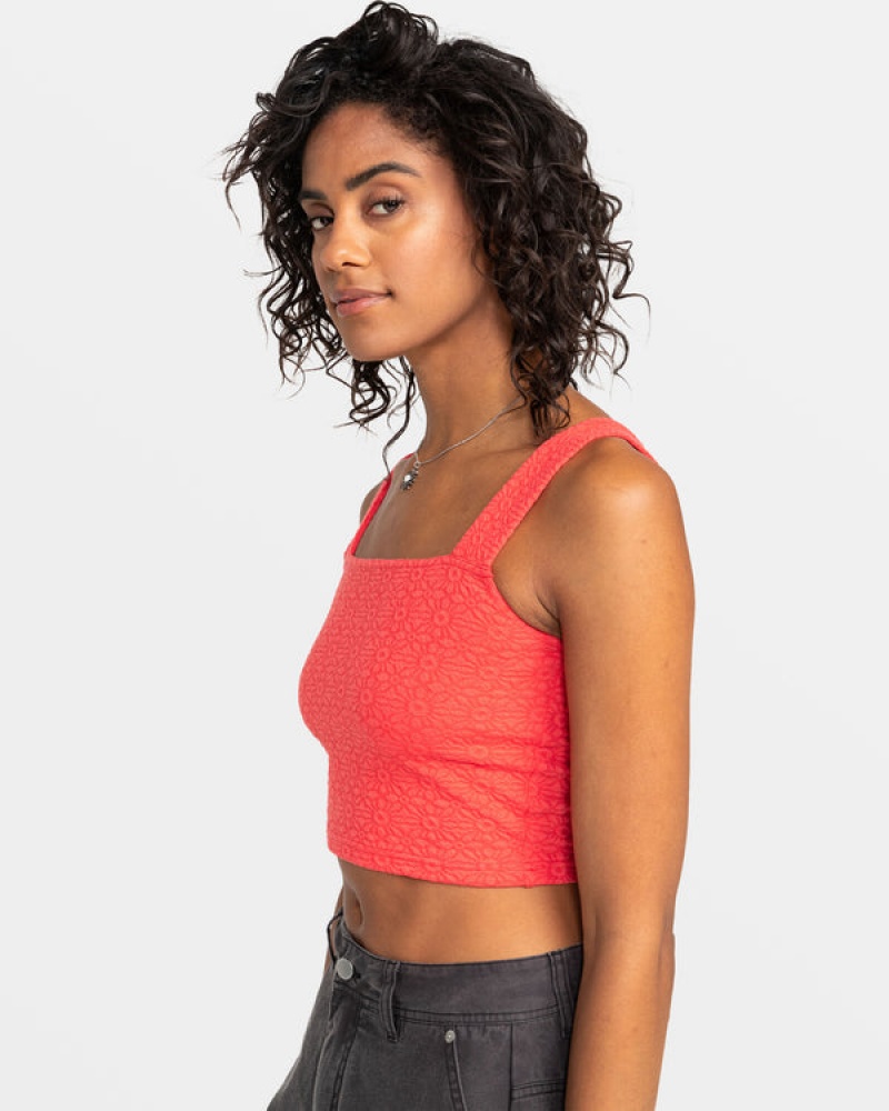 Roxy Hibiscus Roja Fitted Tanks | 03965-RXDE