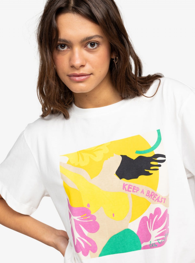 Roxy Keep A Breast Day T-shirts | 46809-XJES