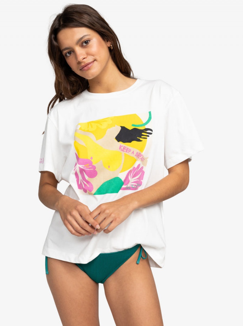 Roxy Keep A Breast Day T-shirts | 46809-XJES