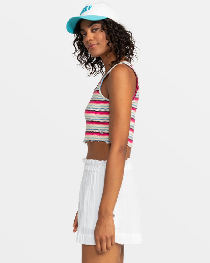 Roxy Keep It Wavy Printed Ribbed Tanks | 68279-RMNI