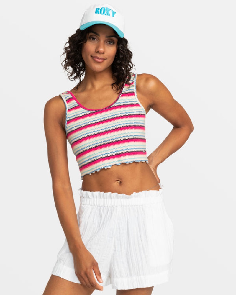 Roxy Keep It Wavy Printed Ribbed Tanks | 68279-RMNI