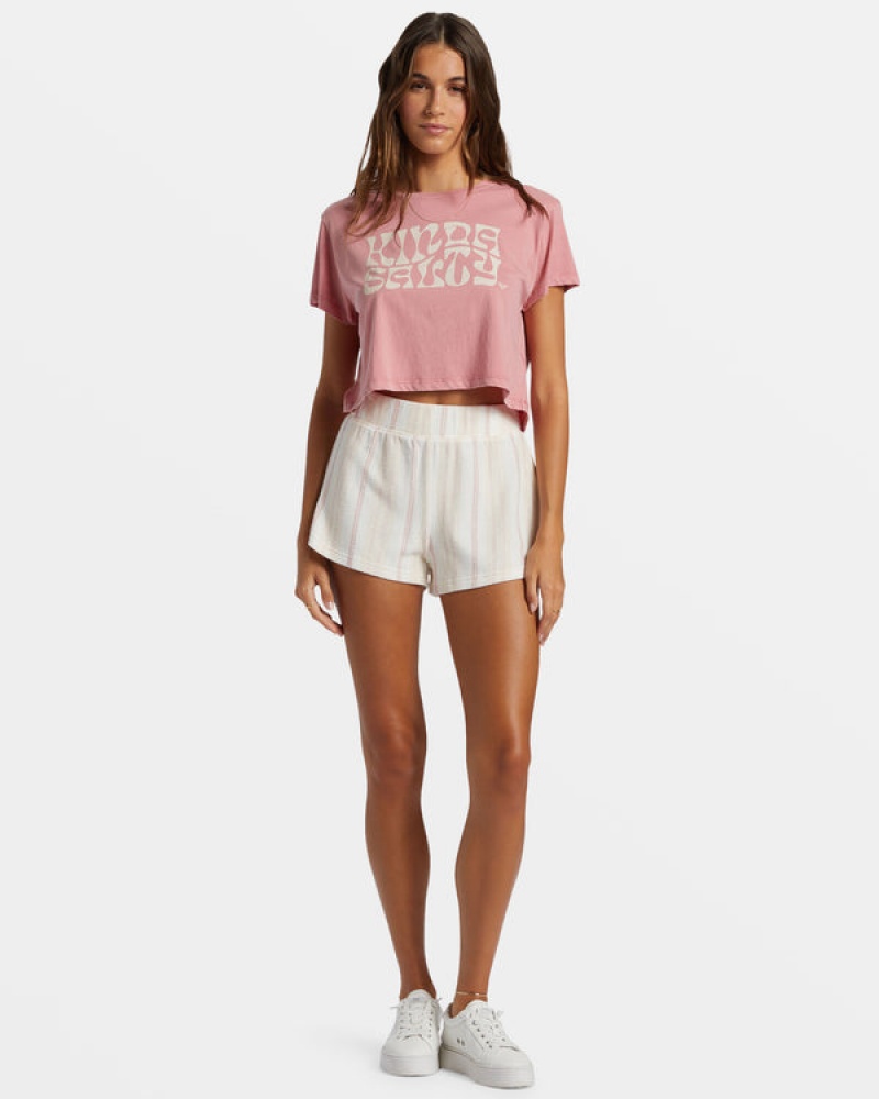 Roxy Kinda Salty Cropped T-shirts | 02139-VQKI