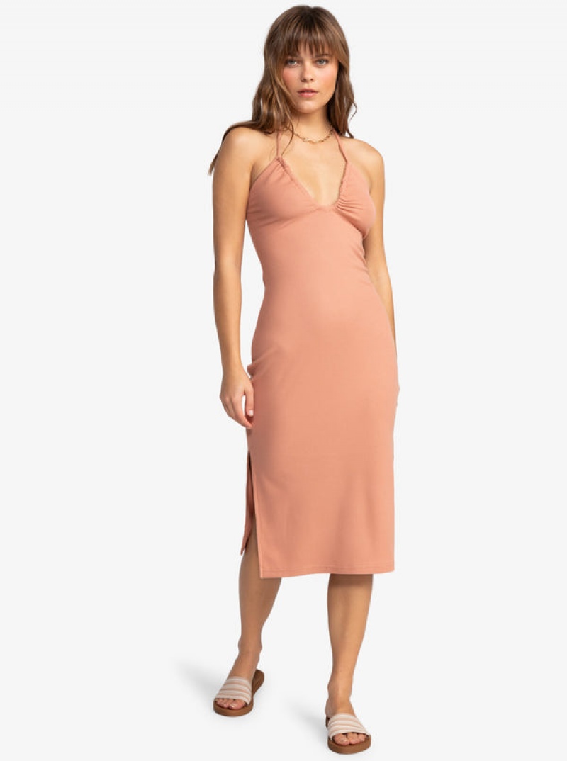 Roxy Late Sunset Halter Midi Dress | 73128-NDQR