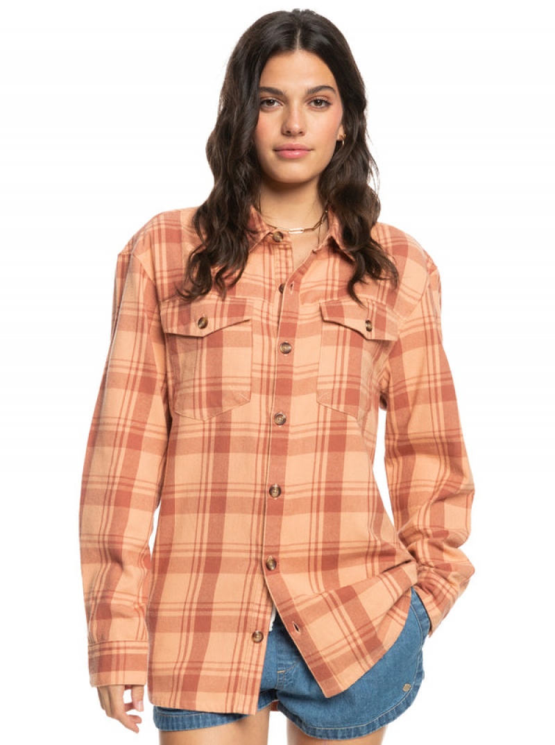 Roxy Let It Go Flannel Long Sleeve Tops | 23057-IMXD