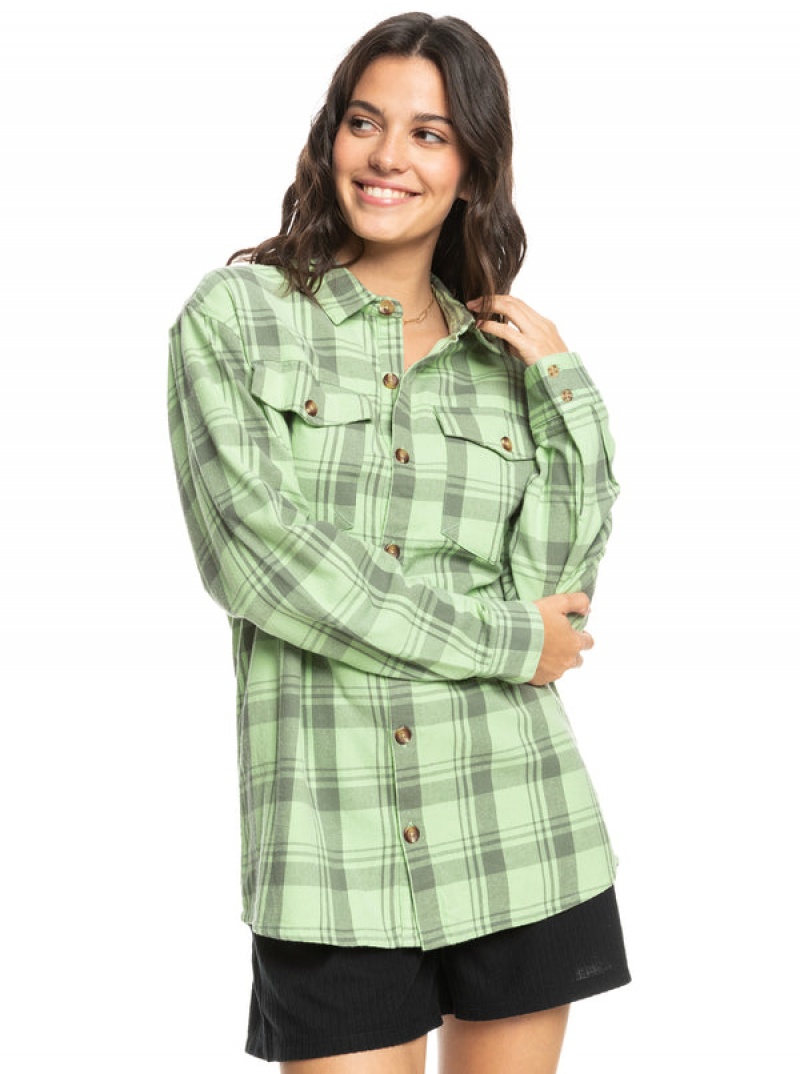 Roxy Let It Go Flannel Long Sleeve Tops | 35012-KRJT