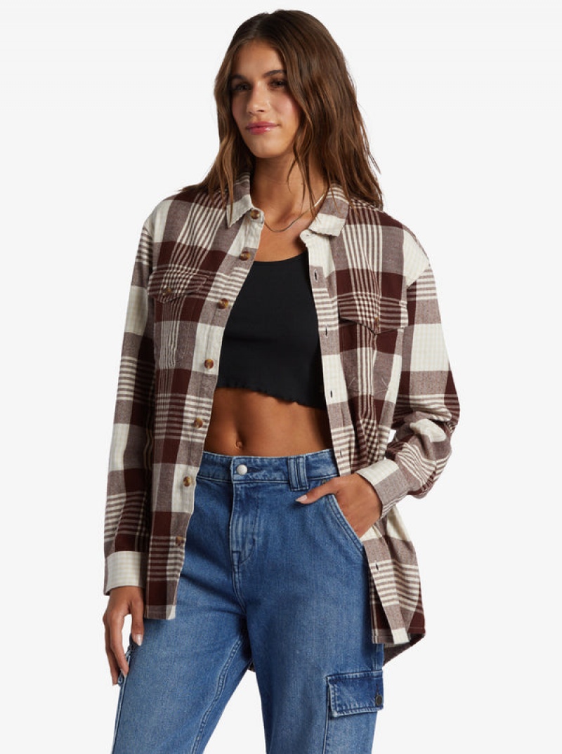 Roxy Let It Go Flannel Long Sleeve Tops | 83416-ZQHG