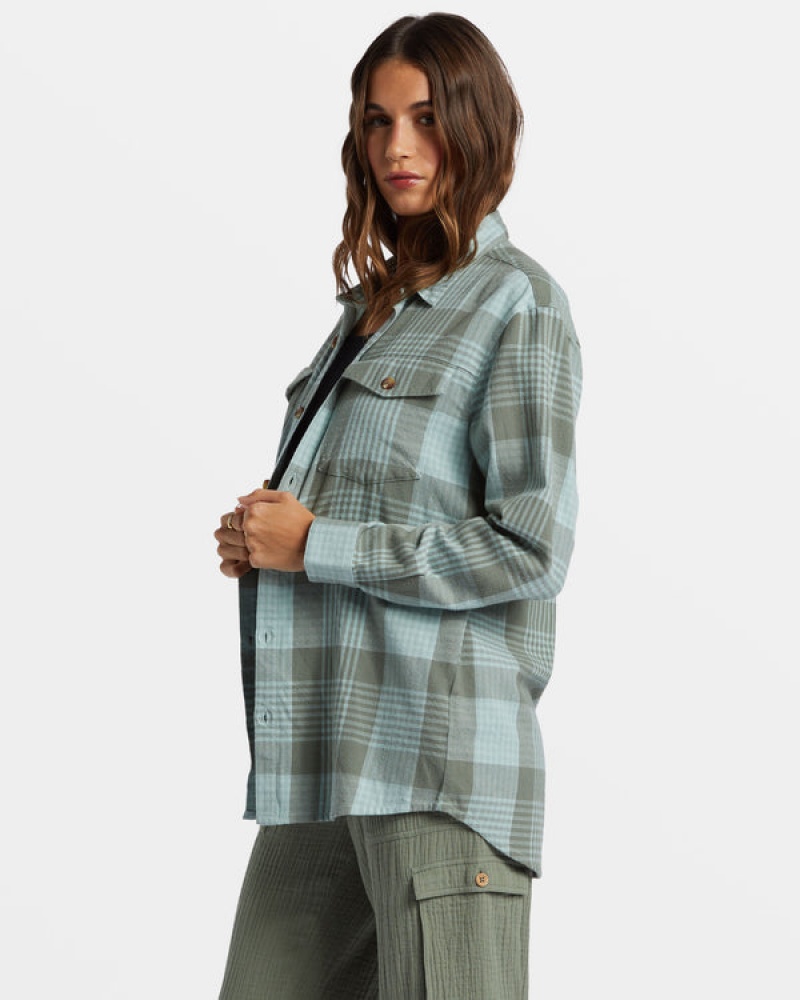 Roxy Let It Go Flannel Long Sleeve Tops | 72690-JCEF