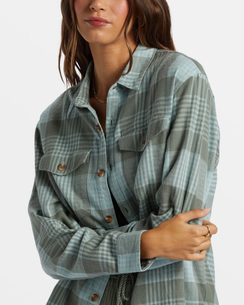 Roxy Let It Go Flannel Long Sleeve Tops | 72690-JCEF