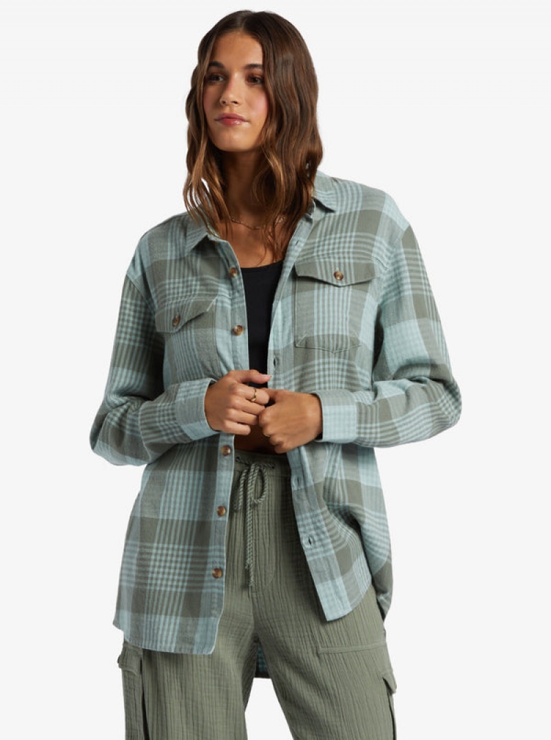 Roxy Let It Go Flannel Long Sleeve Tops | 72690-JCEF